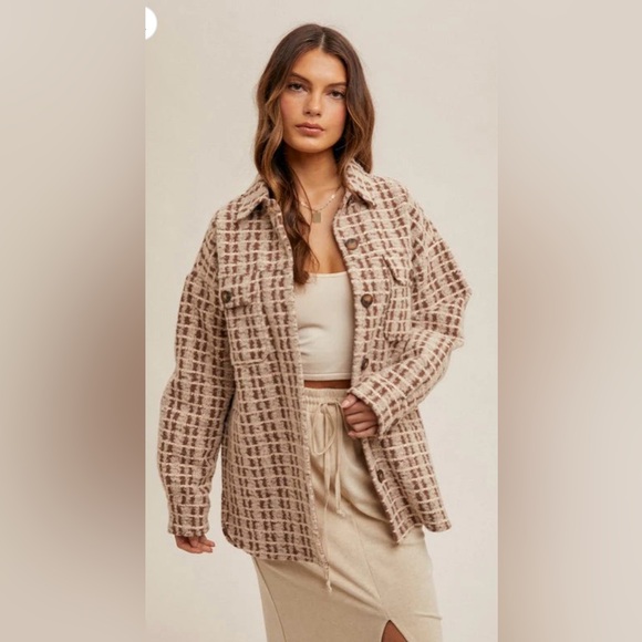 NWT Hem & Thread Cream and Brown Teddy Jacket Size Medium - Picture 2 of 12